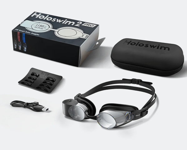 Смарт очки для плавания Holoswim 2 Pro (прозрачные; Black)